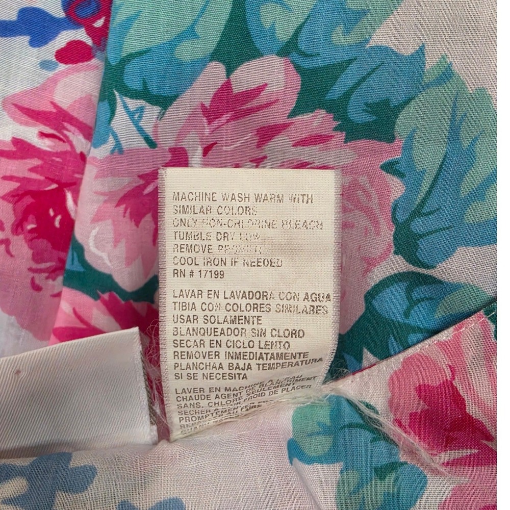 Simply Basic Vintage Floral Sleeveless Midi Dress Pink Blue White L - Picture 6 of 7